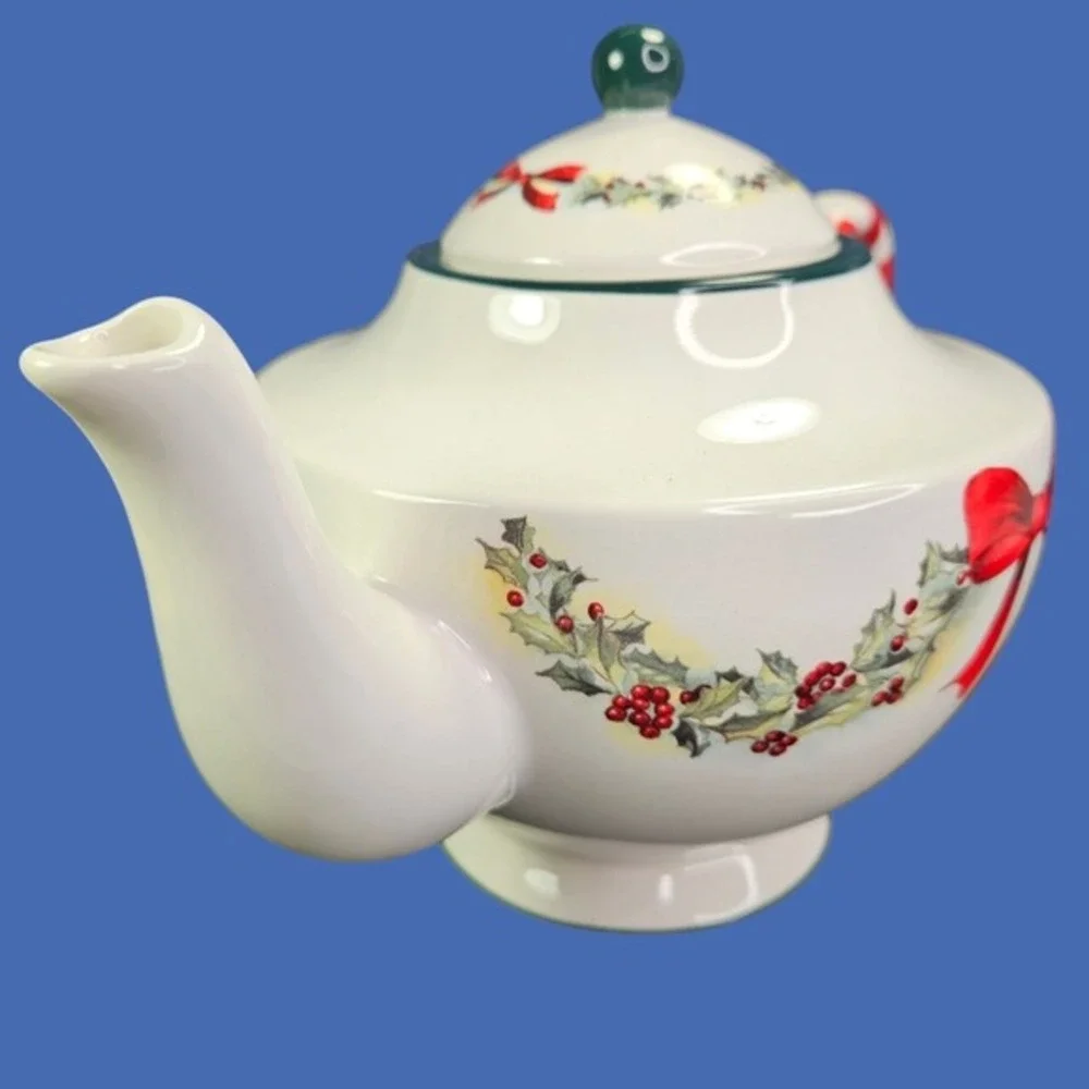 Sandy Lynam Clough Teapot Christmas Windows Of The Heart Tea Pot With Lid Floral